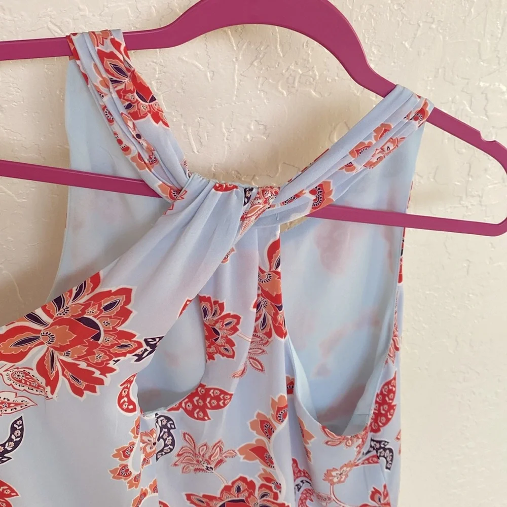 Emma & Olivia Floral Paisley Chiffon Sleeveless Top - Picture 4 of 6